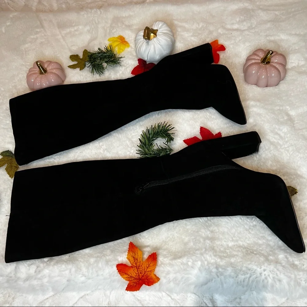 GIANNI BINI knee High Black Suede Boots.  #45